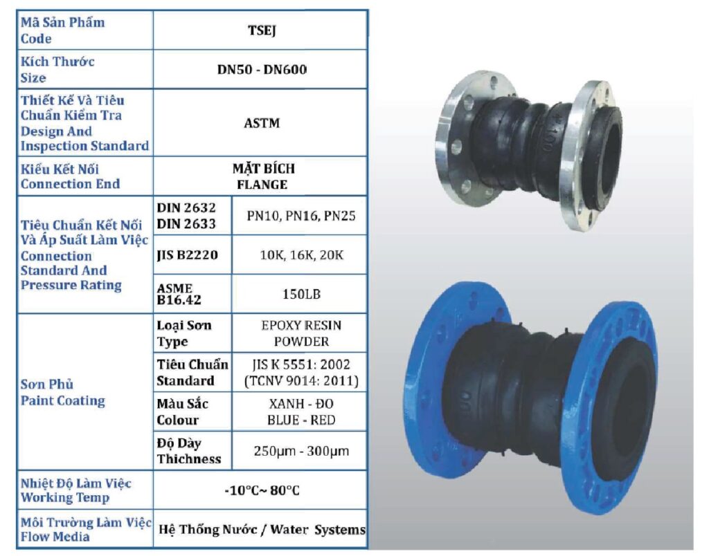 Khớp nối cao su 2 cầu Shinyi TSEJ