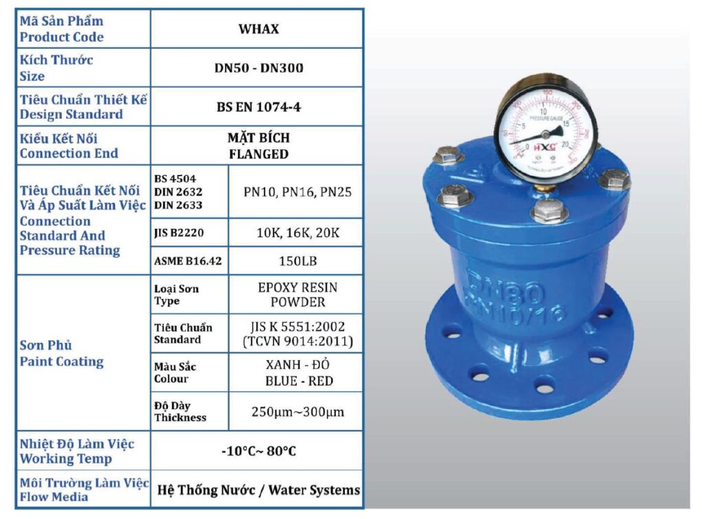 Van búa nước WHAX